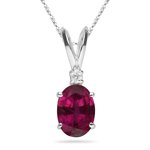 0.02 Cts Diamond & 0.50 Cts Ruby Pendant in Platinum 