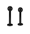 BLACK PVD COATED LABRET WITH BALL LB165/16BK -16G 5/16" 3MM BALL