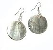 Mother of Pearl Shell Blacklip Round Disc Earrings P13B