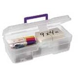 AKM09912CLPUR - Supply Box, 6x12x4, Plastic, Clear/Purple