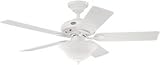 Hunter 22390 Brookline White Builder Ceiling Fan 52 Blade Span