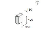 ノーリツ(NORITZ)　洗面化粧台　シャンピーヌ　オプションキャビネット　サイドキャビネット/間口:150mm　サイドアッパー　【LSAU-150L(R)】【LSAU150LR】　右勝手　ブラウンウ