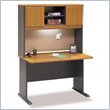 Bush Furniture Advantage Series 48" Wood Computer Desk with Hutch in Natural Cherry and Slate