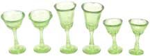 Miniature Chrysnbon Stemware 6 Piece Set - Green