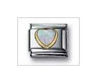 Heart-Shaped White Opal Classic Tourmaline, Italian Charm by Nomination Charms