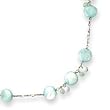 Sterling Silver Jade/White Agate/Mother of Pearl Necklace - 16 Inch