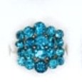 Improving Lifestyles Rhinestone Crystal 20 Ring Topaz Blue