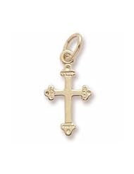 Rembrandt Charms, Cross Charm in Solid Sterling Silver or Gold