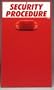 Security Procedure Clipboard (Heavy-Duty Poly; 17" H x 9 1/2" W; White on Red) [PRICE is per EACH]