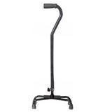 Drive Medical Walking Quad Canes With Large Base Vinyl Contoured Grip Chrome Cane Black - 1 ea