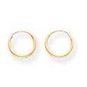 14k Endless Hoop Childrens Earrings - Measures 10x10mm