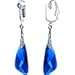Handcrafted Sapphire Blue Austrian Crystal Inspire Clip On Earrings MADE WITH SWAROVSKI ELEMENTS