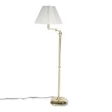 Catalina Lighting W7800 Brass finished swing arm floor  pinch-pleat shade, 57 high