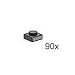 Lego Building Accessories - 1X1 Stud Medium Grey - 90 Pieces