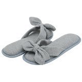 Home Top Fashion Bow Design Slip on Cotton Memory Foam Cozy Indoor Slippers for Women