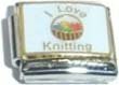 Clearly Charming I Love Knitting Italian Charm Bracelet Link
