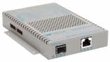 Omnitron Systems 9419-0-11W OmniConverter 10/100/1000 PoE Gigabit Ethernet Fiber Media Converter Switch RJ45 SFP Wide Temp - 1 x 10/100/1000BASE-T; 1 x 100/1000BASE-X (SFP) ; US AC Powered; Lifetime Warranty