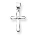 Sterling Silver CZ (Cubic Zirconia) Cross Pendant with 20 Inch Sterling Silver Chain
