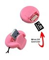 Round Rubberized Pink MicroSD USB Reader for Kodak camera