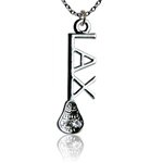 Silver LAX Necklace with Cubic Zirconium by First String Jewelry - Jewelry
