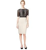 Autograph Slash Neck Lace Skirt Dress