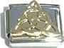 Gold Trinity Symbol Italian Charm Bracelet Link