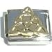 Gold Trinity Symbol Italian Charm Bracelet Link