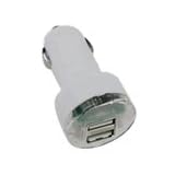 Buy 2A Dual USB to Car Lighter Socket Mini Charger Adapter(White) for Ipad apple
