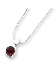 Sterling Silver Garnet Pendant w/Chain