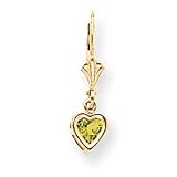 14k 5mm Heart Peridot earring XLB109PE