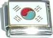 Clearly Charming South Korea Flag Italian Charm Bracelet Link