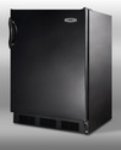Summit Refrigeration FF7B - Undercounter Refrigerator, Reversible Door, Black Cab & Door, 5.5 cuft