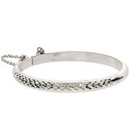 Engravable Engravable Diamond Cut Sterling Silver Baby Bangle