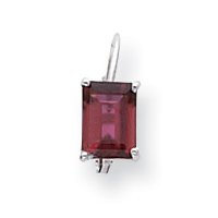 14k Rhodalite Garnet Diamond Emerald Leverback Earrings