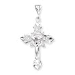 Sterling Silver Crucifix Pendant with 20 Inch Sterling Silver Chain