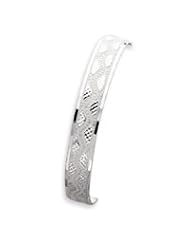 Sterling Silver 10mm Fancy Diamond-cut Slip-On Bangle Bracelet