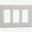 3 Gang Decora Thermoplastic Panel Wall Plate (GFCI), White