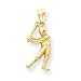 14k Diamond-cut Baseball Player Pendant