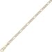 9ct 3 & 1 Figaro Chain with Rhodium-plated Links 16in/40cm