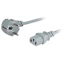 Wentronic Netzkabel lose Ware Netzkabel SchuKo / Stecker - IEC / Buchse grau 2.0 m abgewinkelt grau