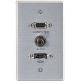 C2G / Cables to Go 41034 Single Gang HDMI, HD15 VGA, and 3.5mm Wall Plate ［並行輸入］