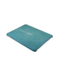 Ocean Blue iPad Clip On Case - Genuine Sanded Stingray Skin Leather
