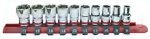Tools & Hardware : 10 Piece, 1/4" Drive Metric Socket Rail - 105M, by CalVan Tools - CalVan Tools - 105M