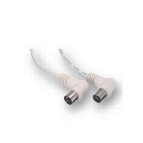 Cable-Tex Coaxial Aerial Cable Right Angle Plug to Socket White 0.5m