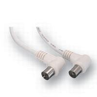 Cable-Tex Coaxial Aerial Cable Right Angle Plug to Socket White 2m