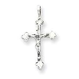 Sterling Silver Crucifix Pendant Pendant w/18" Silver Box Chain Necklace