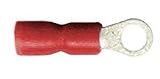 Terminals & Kits: #6 Vinyl Insulated Ring Terminal 22-18 Ga 100pcs - Red