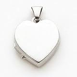 Sterling Silver Plain 15mm Heart Locket with 20 inch Sterling Silver Chain