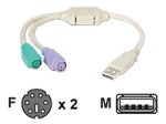 Childrens Toyshop  Electronics : Videk - Keyboard / mouse adapter - 6 pin PS/2 (F) - 4 PIN USB Type A (M)