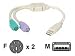 Electronics : Videk - Keyboard / mouse adapter - 6 pin PS/2 (F) - 4 PIN USB Type A (M)